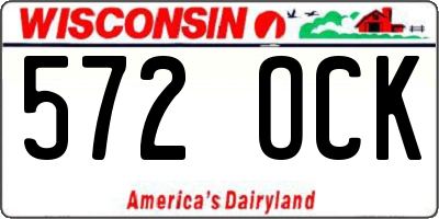WI license plate 572OCK