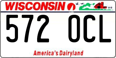 WI license plate 572OCL