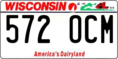 WI license plate 572OCM