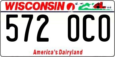 WI license plate 572OCO
