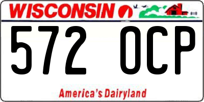 WI license plate 572OCP