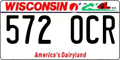 WI license plate 572OCR