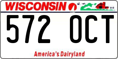 WI license plate 572OCT
