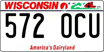 WI license plate 572OCU