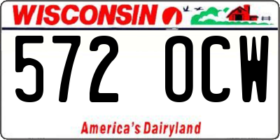 WI license plate 572OCW