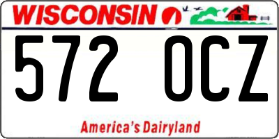WI license plate 572OCZ