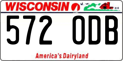 WI license plate 572ODB