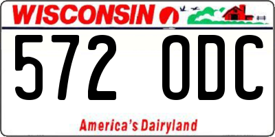 WI license plate 572ODC