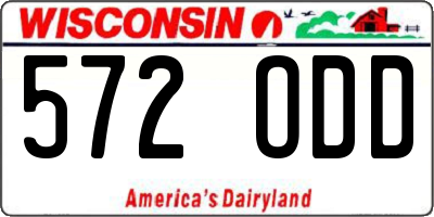 WI license plate 572ODD