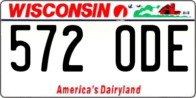 WI license plate 572ODE