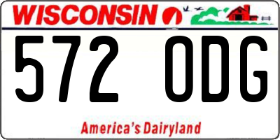 WI license plate 572ODG
