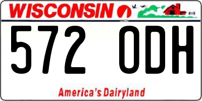 WI license plate 572ODH