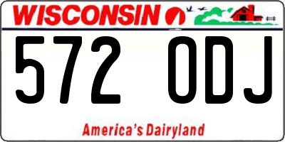 WI license plate 572ODJ