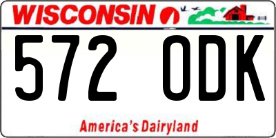 WI license plate 572ODK