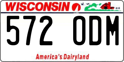 WI license plate 572ODM