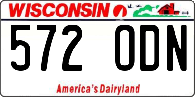 WI license plate 572ODN