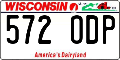 WI license plate 572ODP