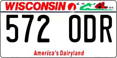 WI license plate 572ODR