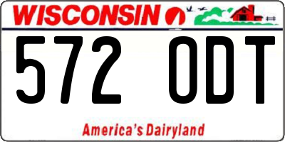 WI license plate 572ODT