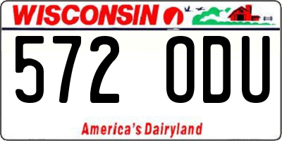 WI license plate 572ODU