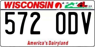 WI license plate 572ODV