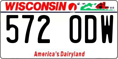 WI license plate 572ODW