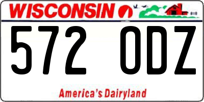 WI license plate 572ODZ