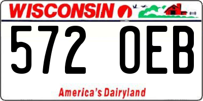 WI license plate 572OEB