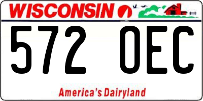 WI license plate 572OEC