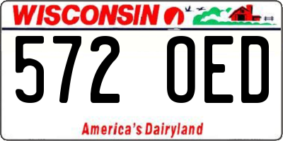 WI license plate 572OED