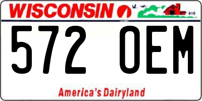 WI license plate 572OEM