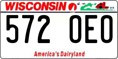 WI license plate 572OEO