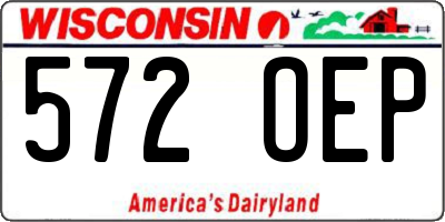 WI license plate 572OEP