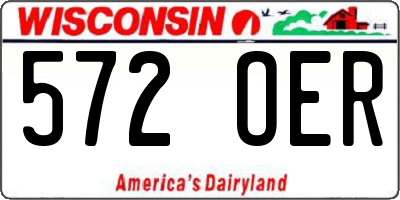 WI license plate 572OER