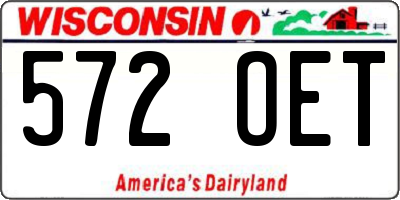 WI license plate 572OET