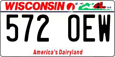 WI license plate 572OEW