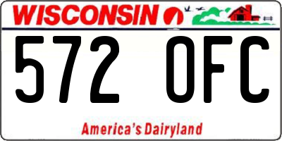 WI license plate 572OFC