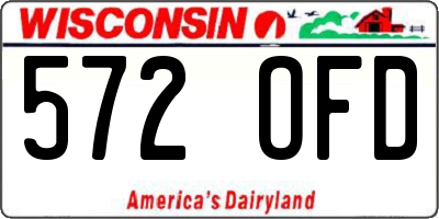 WI license plate 572OFD