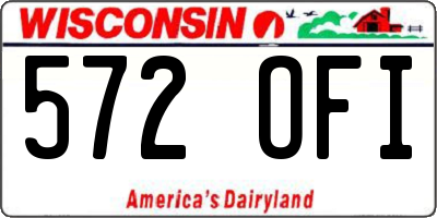 WI license plate 572OFI