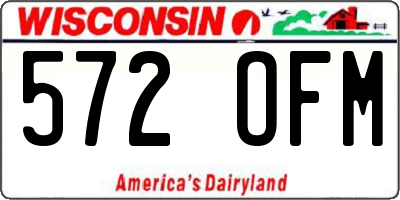 WI license plate 572OFM