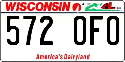 WI license plate 572OFO