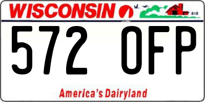 WI license plate 572OFP