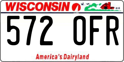 WI license plate 572OFR