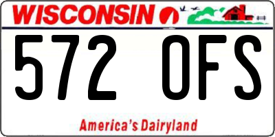 WI license plate 572OFS