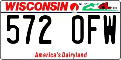 WI license plate 572OFW