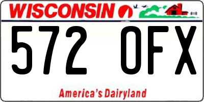 WI license plate 572OFX