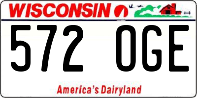 WI license plate 572OGE