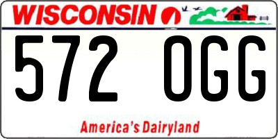WI license plate 572OGG