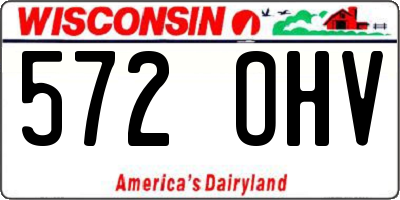 WI license plate 572OHV