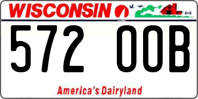 WI license plate 572OOB